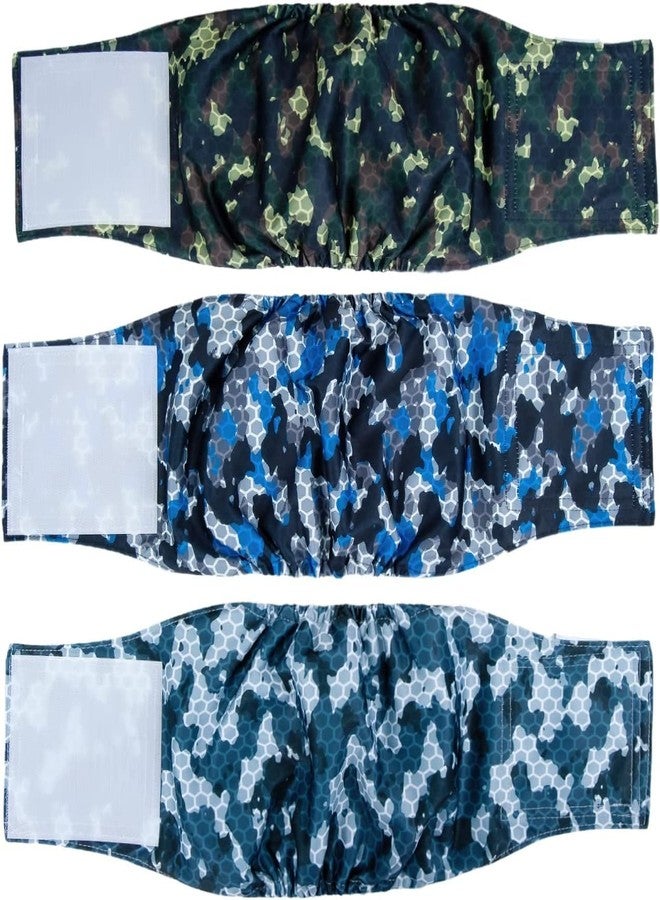 Pet Soft Dog Belly Band - 3 Packs Reusable Dog Diapers Male Dog Diapers Belly Wraps - Washable Dog Belly Bands for Male Dogs (Army, XS) - Image 1